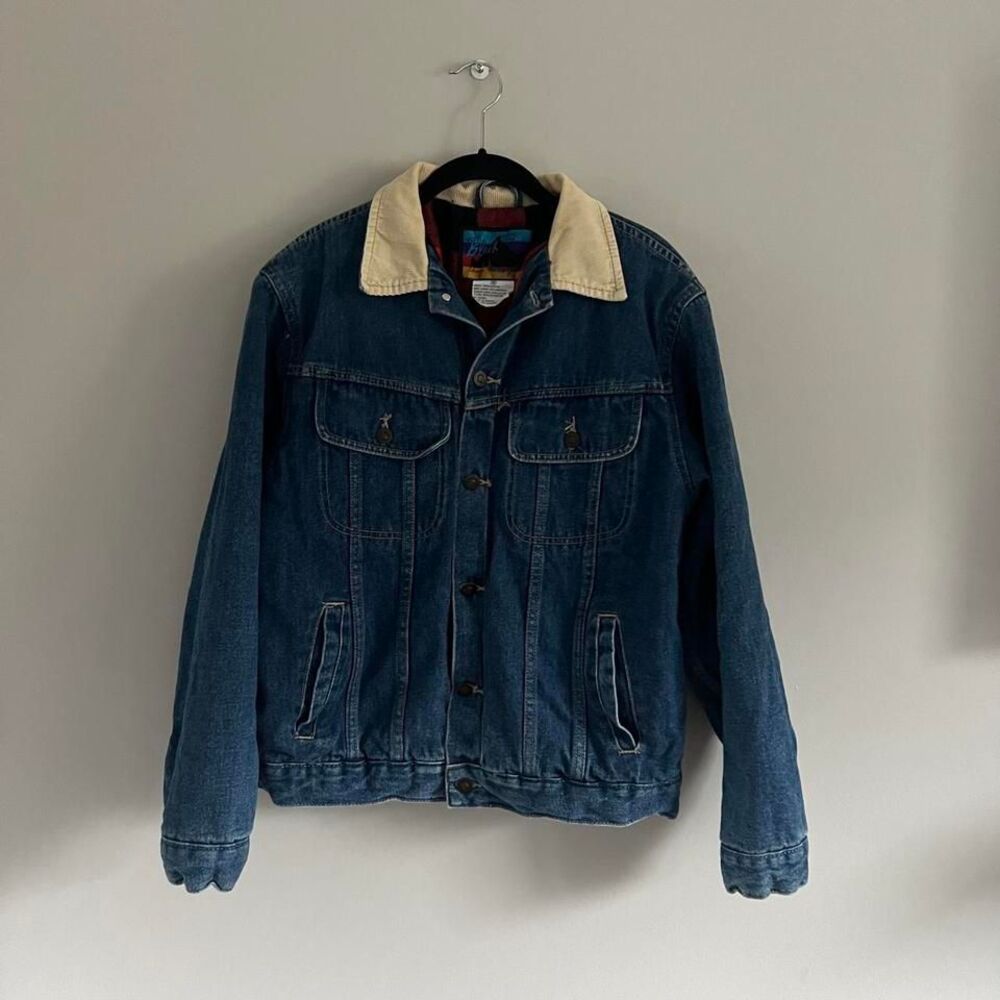 Denim Jacket with Cream Collar